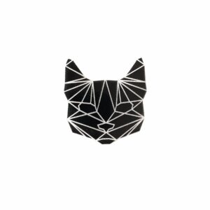 Black cat head shaped reflector on a white background